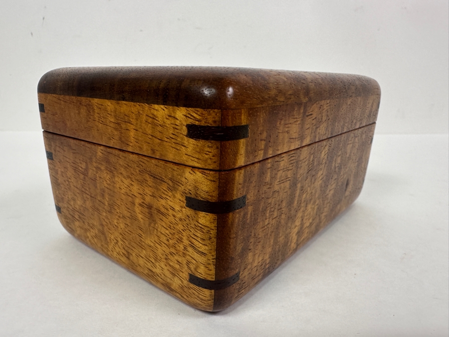 Handcrafted Hawaiian Koa Wooden Box Woodcraft By Roy Tsumoto 6W X 4D X 3H Retails $135 [Photo 4]