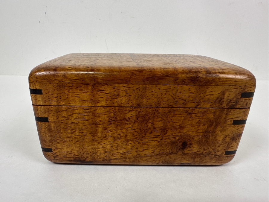 Handcrafted Hawaiian Koa Wooden Box Woodcraft By Roy Tsumoto 6W X 4D X 3H Retails $135 [Photo 2]