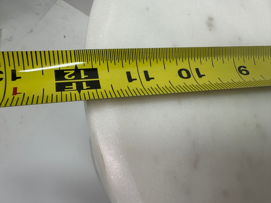 (4) Marble Pedestal Stands With Metal Bases: (2) 12”W & (2) 10”W [Photo 5]