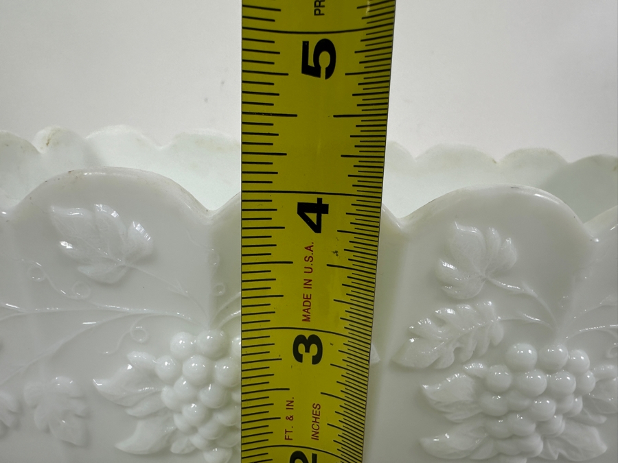 (2) Westmoreland Milk Glass: Cachepot Planter 4H And Vase 7H [Photo 9]