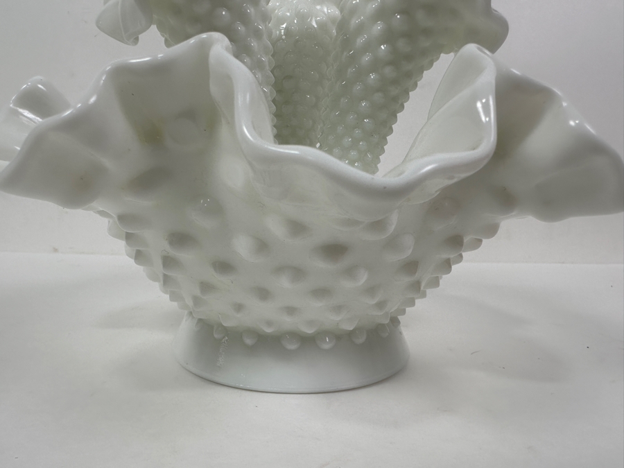 Vintage Fenton Milk Glass Hobnail Epergne 8W X 6H [Photo 8]