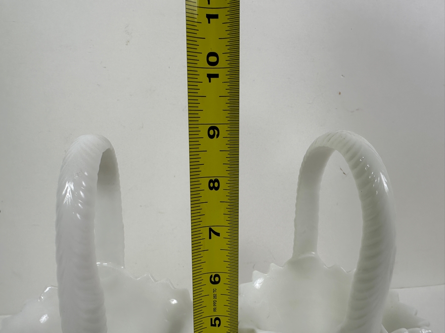 Pair Of Westmoreland Milk Glass Baskets 9”H [Photo 6]
