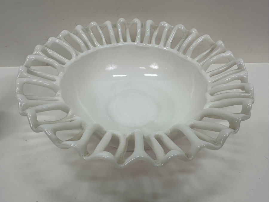 (3) Vintage Milk Glass Footed Bowls [Photo 13]
