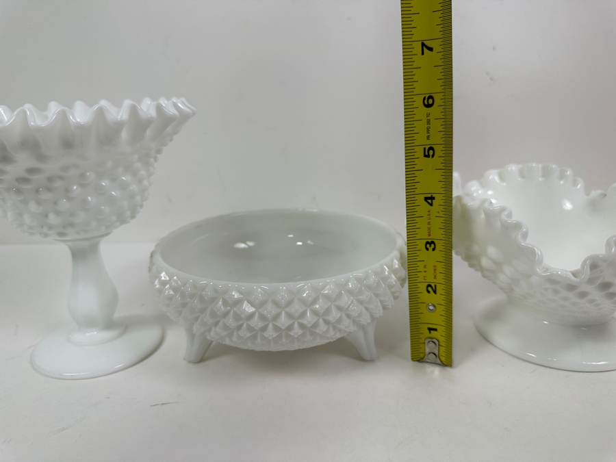(3) Vintage Milk Glass Footed Bowls [Photo 8]