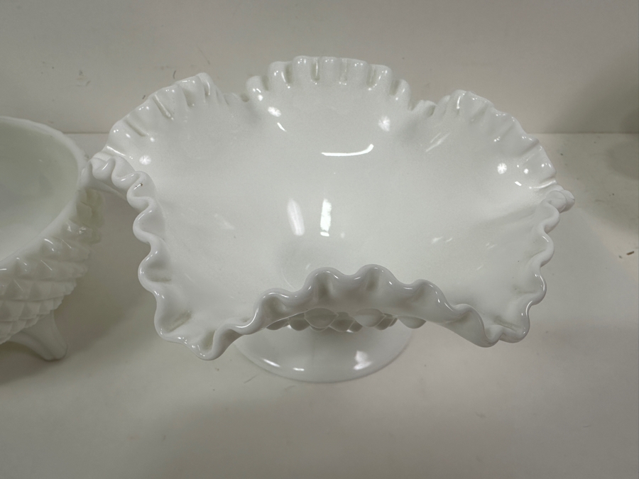 (3) Vintage Milk Glass Footed Bowls [Photo 7]
