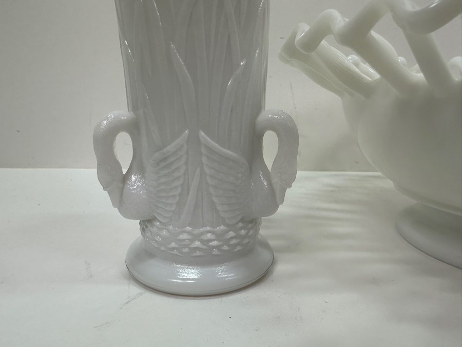 (3) Vintage Milk Glass Footed Bowls [Photo 12]