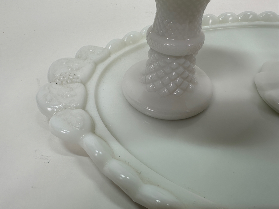 Westmoreland Milk Glass Tray 13.5W And (3) Milk Glass Footed Cups [Photo 7]