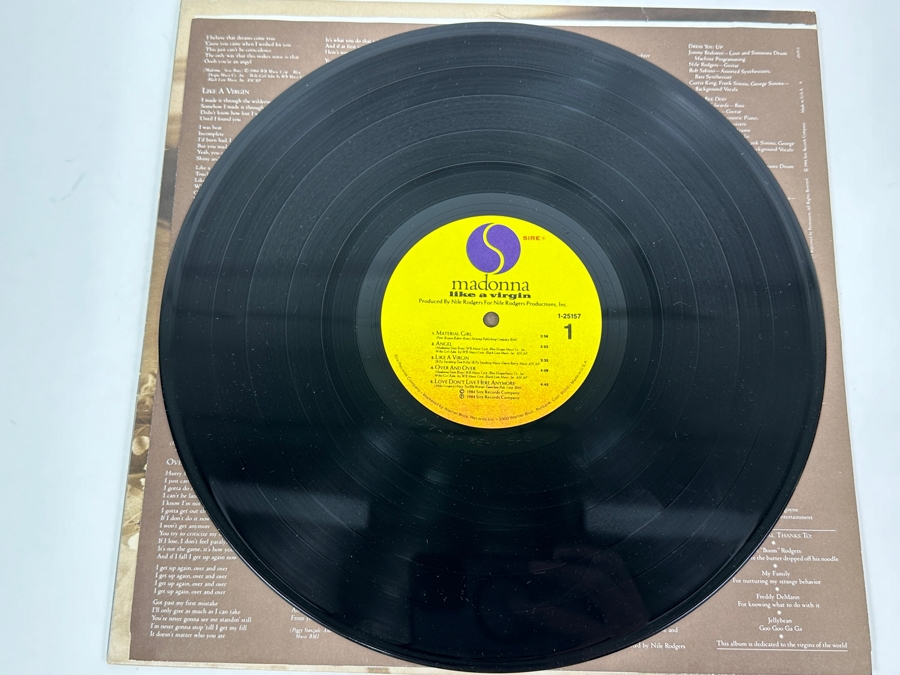 Vintage Madonna Like A Virgin Vinyl Record 1984 Sire Records [Photo 4]