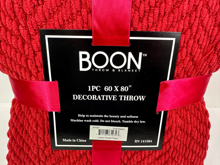 New Boon Decorative Jumbo Tweed Throw Chili Pepper 60 X 80 [Photo 2]