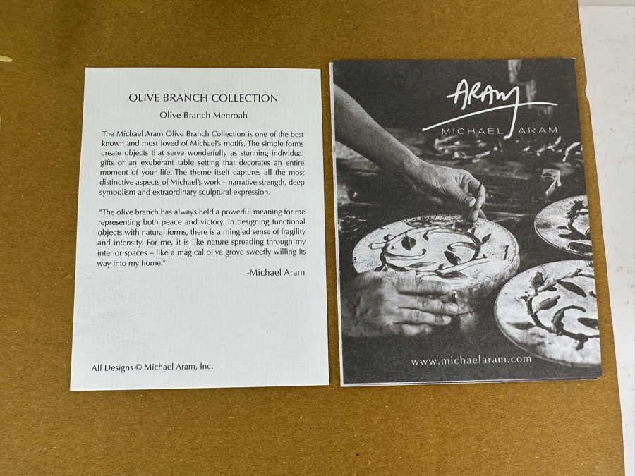 New Michael Aram Olive Branch Menorah Menroah [Photo 7]