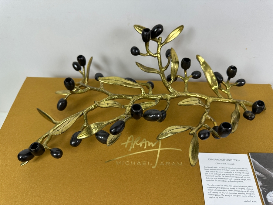 New Michael Aram Olive Branch Menorah Menroah [Photo 4]
