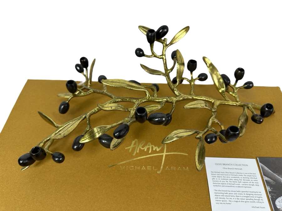 New Michael Aram Olive Branch Menorah Menroah [Photo 1]