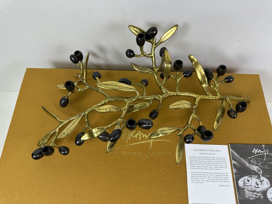 New Michael Aram Olive Branch Menorah Menroah [Photo 5]