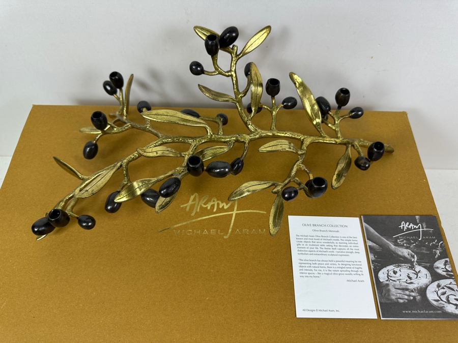 New Michael Aram Olive Branch Menorah Menroah [Photo 3]