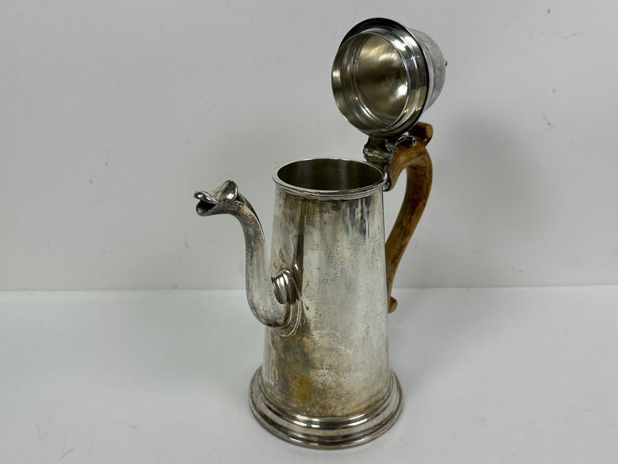Vintage 1969 Wakely & Wheeler (W&W) London England Sterling Silver Coffee Pot 10”H 712g Approximate Silver Melt Value $720+ [Photo 4]