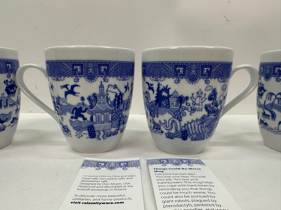 (4) New Calamityware Coffee Cups Designed By Don Moyer Made In Poland 4H [Photo 3]