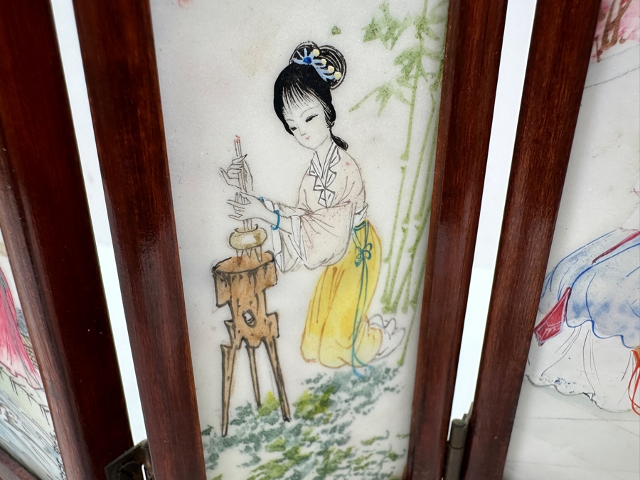 Small Hand Painted Japanese Porcelain Screens Double-Sided 9W X 6.5H [Photo 8]