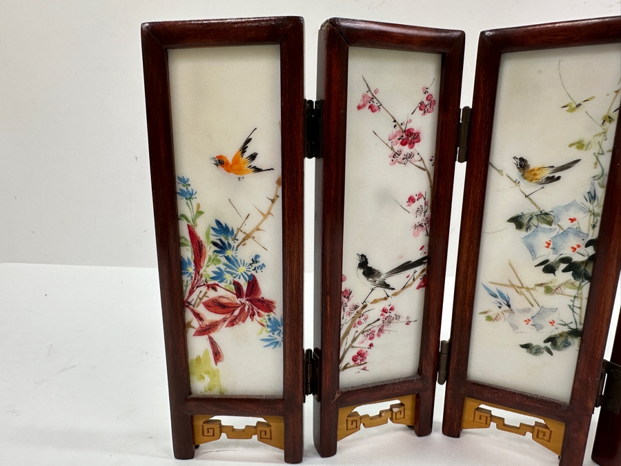 Small Hand Painted Japanese Porcelain Screens Double-Sided 9W X 6.5H [Photo 12]