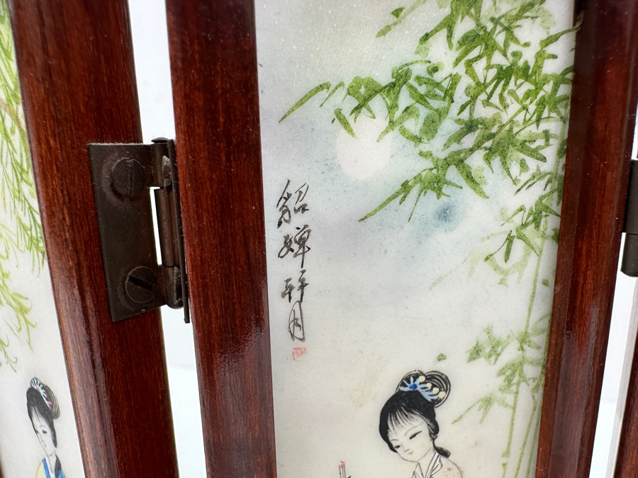 Small Hand Painted Japanese Porcelain Screens Double-Sided 9W X 6.5H [Photo 7]
