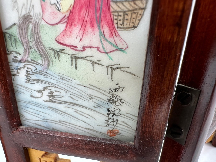 Small Hand Painted Japanese Porcelain Screens Double-Sided 9W X 6.5H [Photo 5]