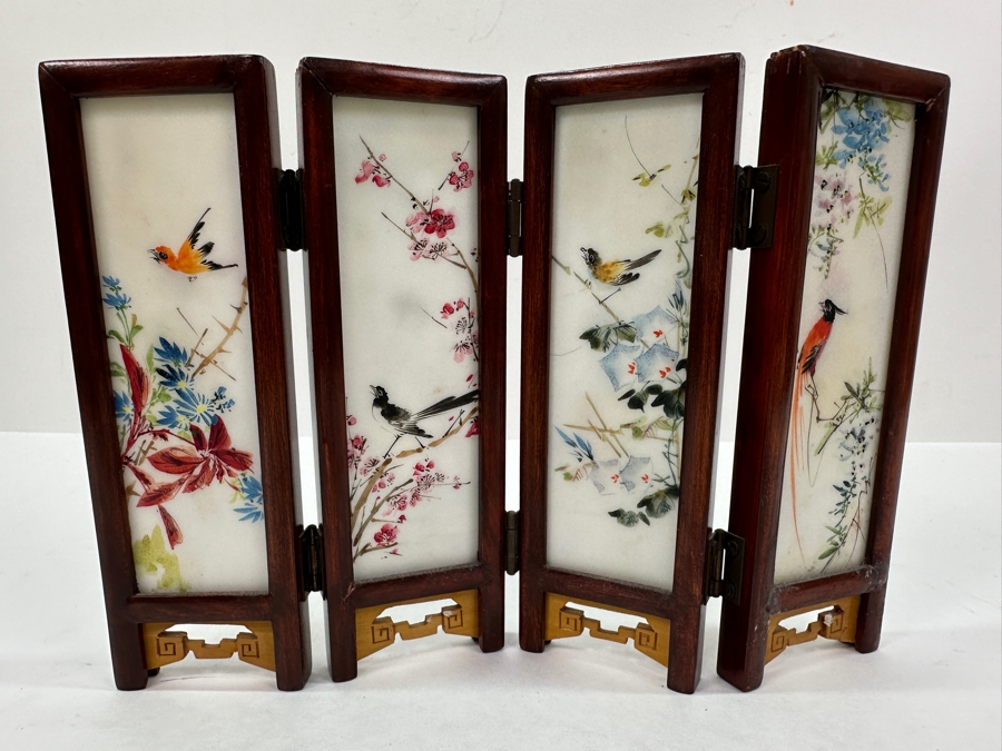 Small Hand Painted Japanese Porcelain Screens Double-Sided 9W X 6.5H [Photo 11]