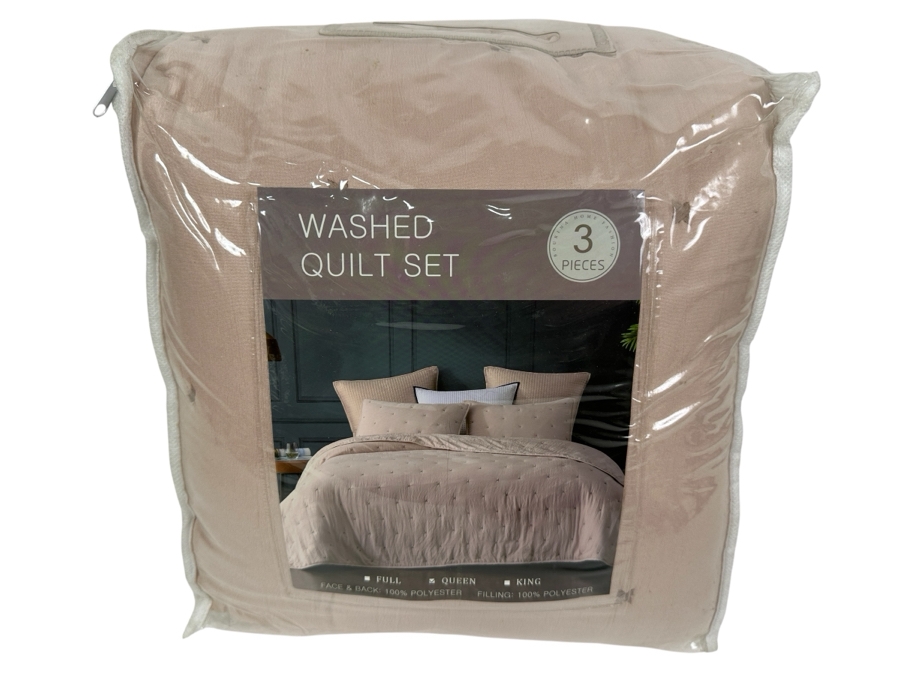 New Bourina Home Fashion 3 Piece Washed Quilt Set Queen [Photo 1]