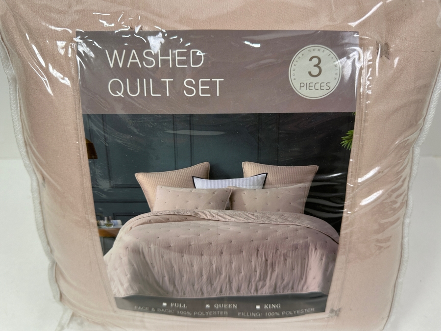 New Bourina Home Fashion 3 Piece Washed Quilt Set Queen [Photo 2]