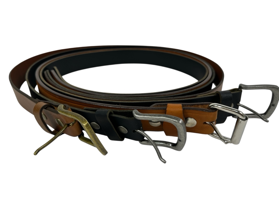 (4) New Men's Leather Belts Brenneman's Leather Goods Size 42 [Photo 1]