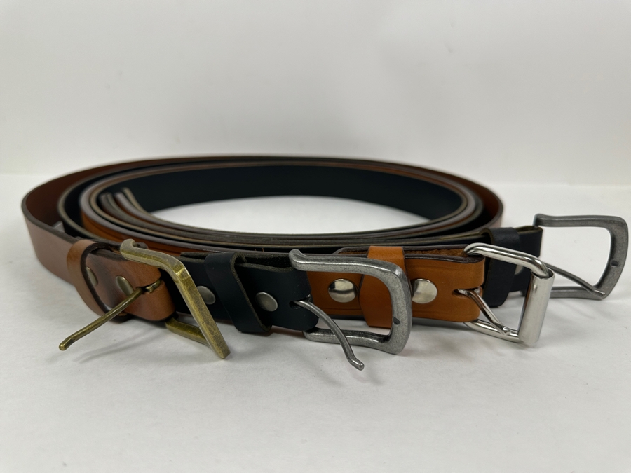 (4) New Men's Leather Belts Brenneman's Leather Goods Size 42 [Photo 2]