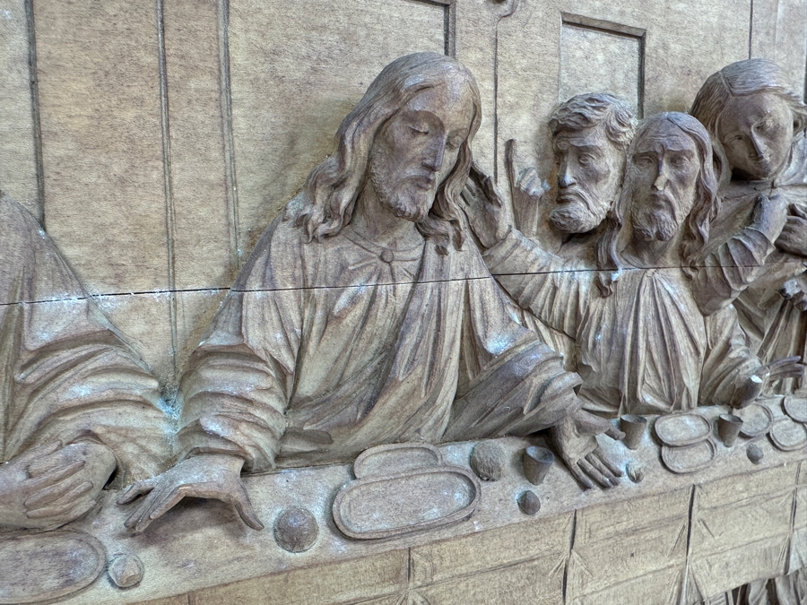 Relief Carved Wooden Sculpture Of The Last Supper 23.5W X 12H X 2D [Photo 4]