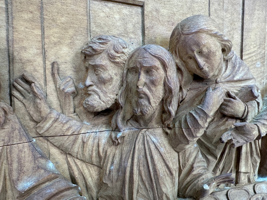 Relief Carved Wooden Sculpture Of The Last Supper 23.5W X 12H X 2D [Photo 5]