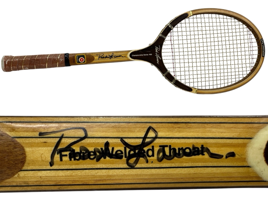 Vintage Autographed Rod Laver Championship Series 400 Wooden Tennis Racket 27L [Photo 1]