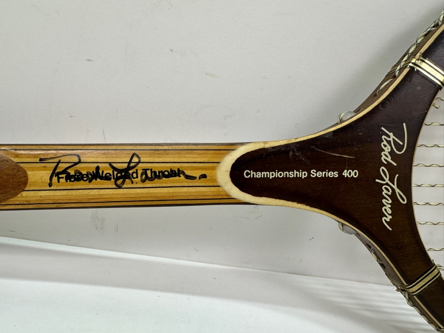Vintage Autographed Rod Laver Championship Series 400 Wooden Tennis Racket 27L [Photo 4]