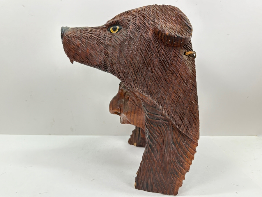 Vintage Hand Carved Wooden Grizzly Spirit Native American Tribal Mask 10W X 14H X 10D [Photo 6]