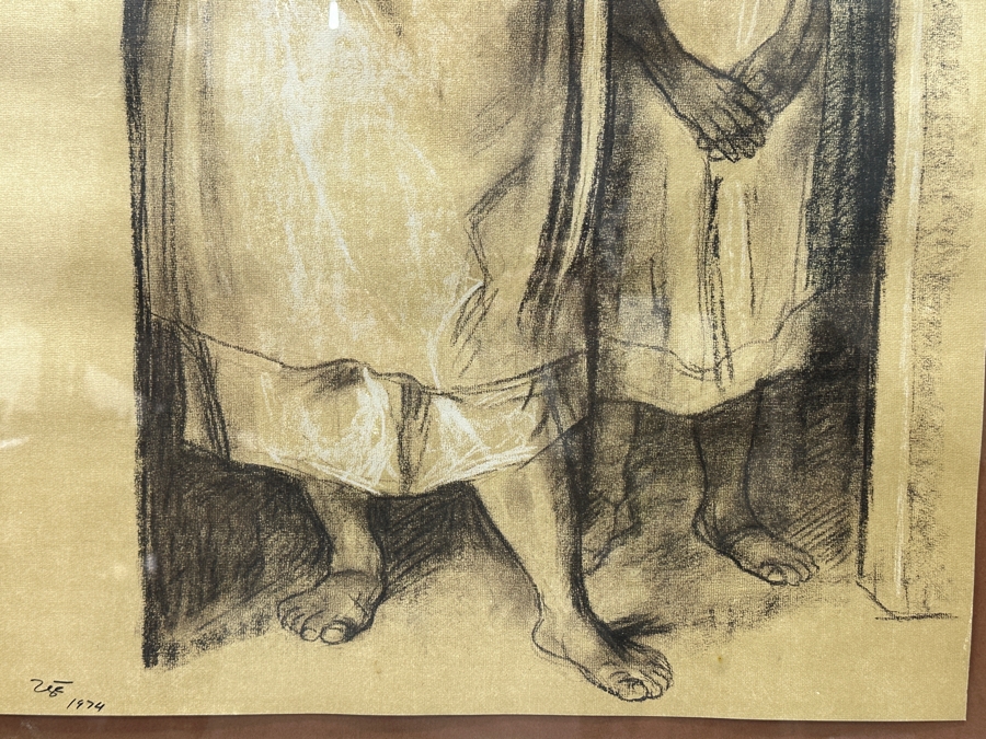 Francisco Zuniga (Costa Rican / Mexican, 1912-1998) 'Umbral' 1974 Offset Lithograph Signed And Dated In Plate 18.5 X 25 Framed 27.5 X 33 [Photo 4]