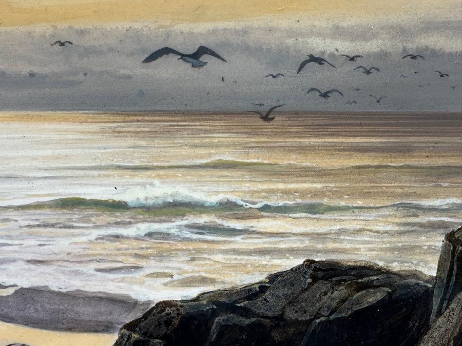 Bill Layne (1911-2005, California) Original Seascape Oil On Masonite 14 X 11 [Photo 5]