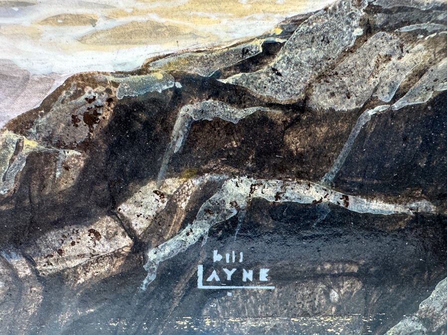 Bill Layne (1911-2005, California) Original Seascape Oil On Masonite 14 X 11 [Photo 3]