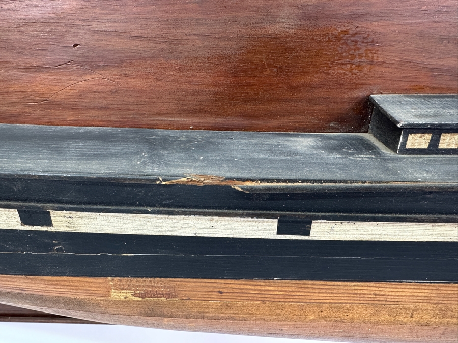Vintage Wooden Half Hull Ship Model Of Tea Clipper ASSAM Pearce & Co 1871 53W X 12H X 5D [Photo 7]