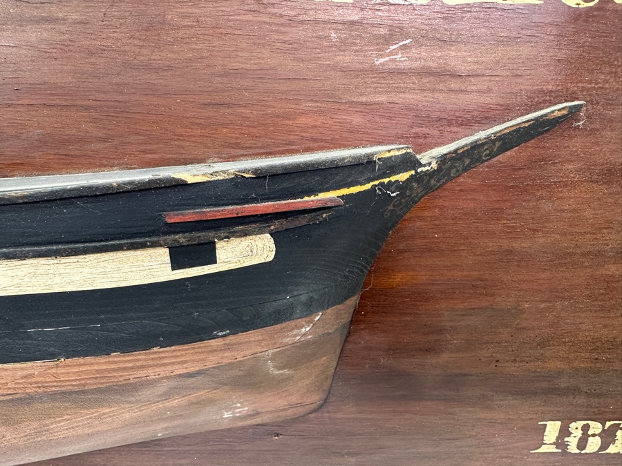 Vintage Wooden Half Hull Ship Model Of Tea Clipper ASSAM Pearce & Co 1871 53W X 12H X 5D [Photo 5]