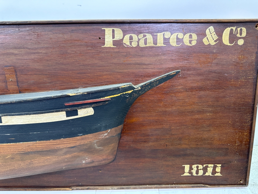 Vintage Wooden Half Hull Ship Model Of Tea Clipper ASSAM Pearce & Co 1871 53W X 12H X 5D [Photo 3]