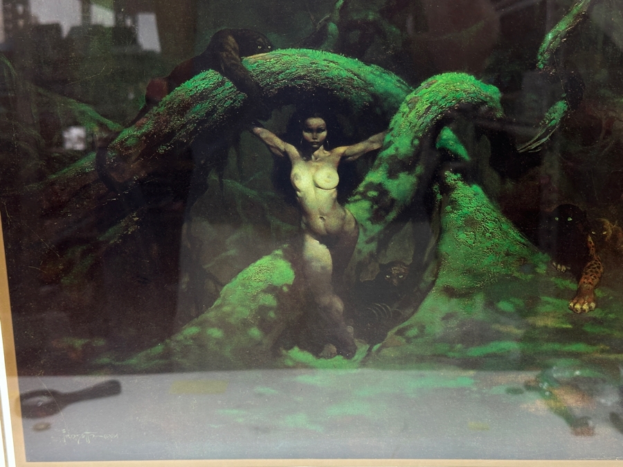 Artist Hand Signed Limited Edition Frank Frazetta Cat Girl Print With Original Illustration Numbered 11 Of 300 17.5 X 25 [Photo 3]