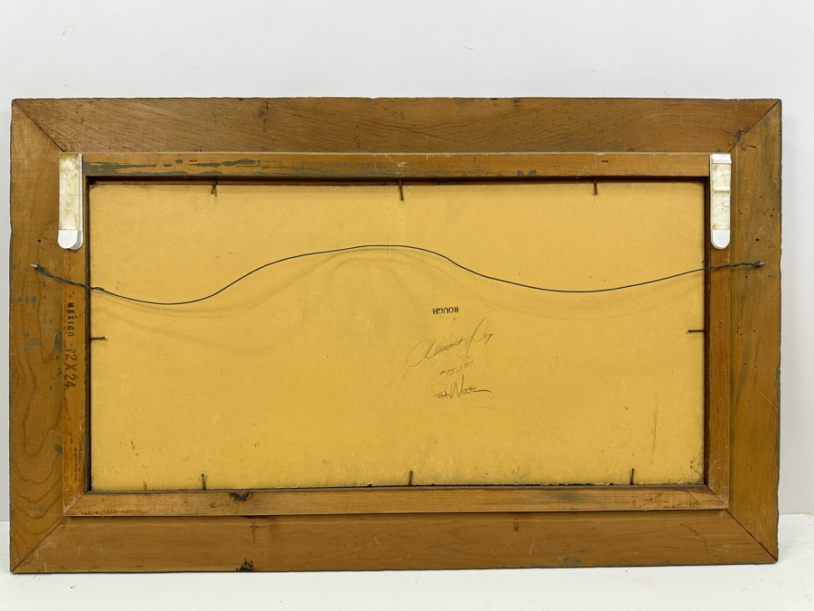 Pat Waters Original Western Cowboy Watercolor On Board Titled 'Almost Day' Signed And Dated 1975 24W X 12H Framed 30.5 X 19 [Photo 11]