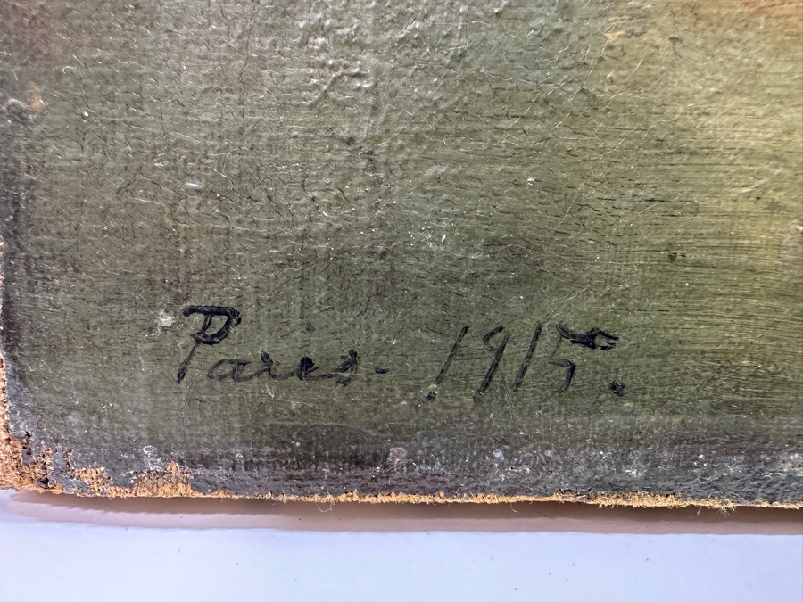 M. Thomson Original Still Life Oil Painting On Canvas Paris France Dated 1915 18W X 14H [Photo 8]