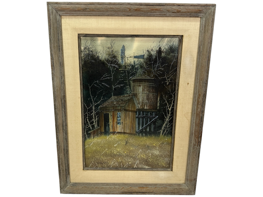 Terry G. Purdue Original Watercolor Painting On Board Titled 'Water System' 15 X 22 Framed 23.5 X 31 [Photo 2]