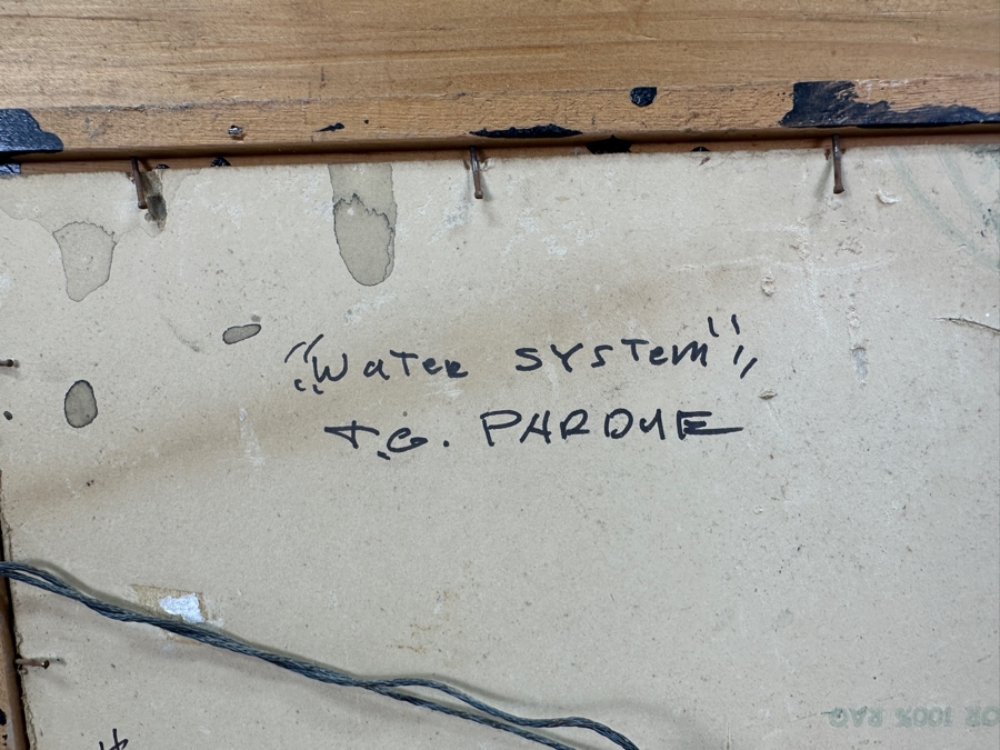 Terry G. Purdue Original Watercolor Painting On Board Titled 'Water System' 15 X 22 Framed 23.5 X 31 [Photo 9]