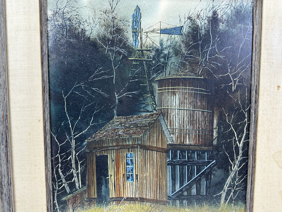 Terry G. Purdue Original Watercolor Painting On Board Titled 'Water System' 15 X 22 Framed 23.5 X 31 [Photo 3]