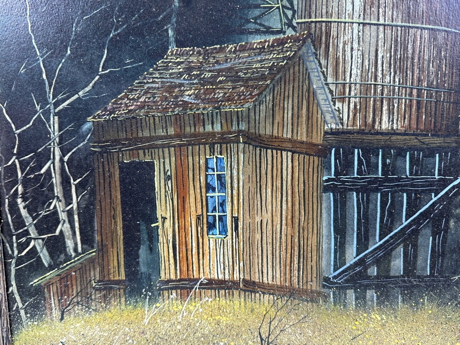 Terry G. Purdue Original Watercolor Painting On Board Titled 'Water System' 15 X 22 Framed 23.5 X 31 [Photo 4]