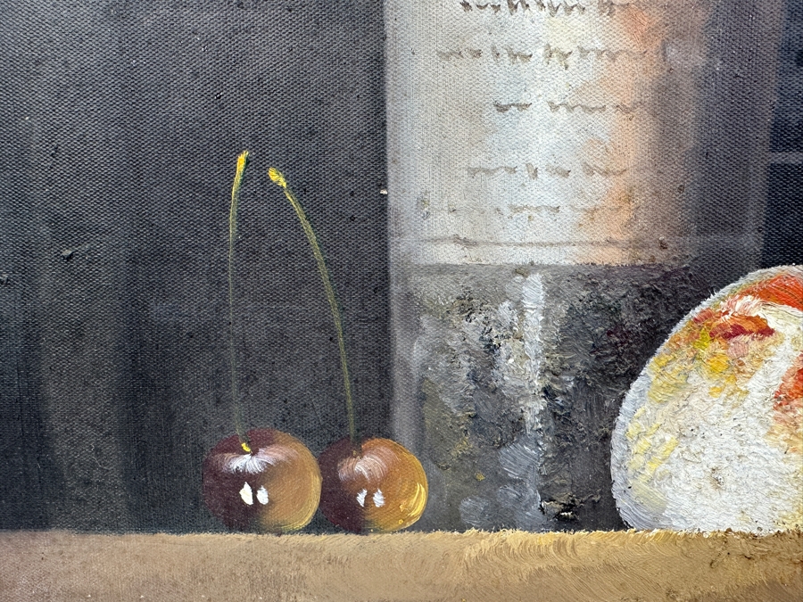 Stunning Original Wine Cellar Still Life Painting On Canvas With Old Wine Bottles Artist Signature Illegible 20 X 24 [Photo 4]