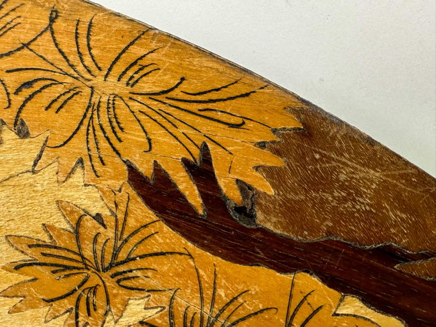 Stunning Wooden Inlay Marquetry Indian Wall Plaque 35W X 24H [Photo 11]