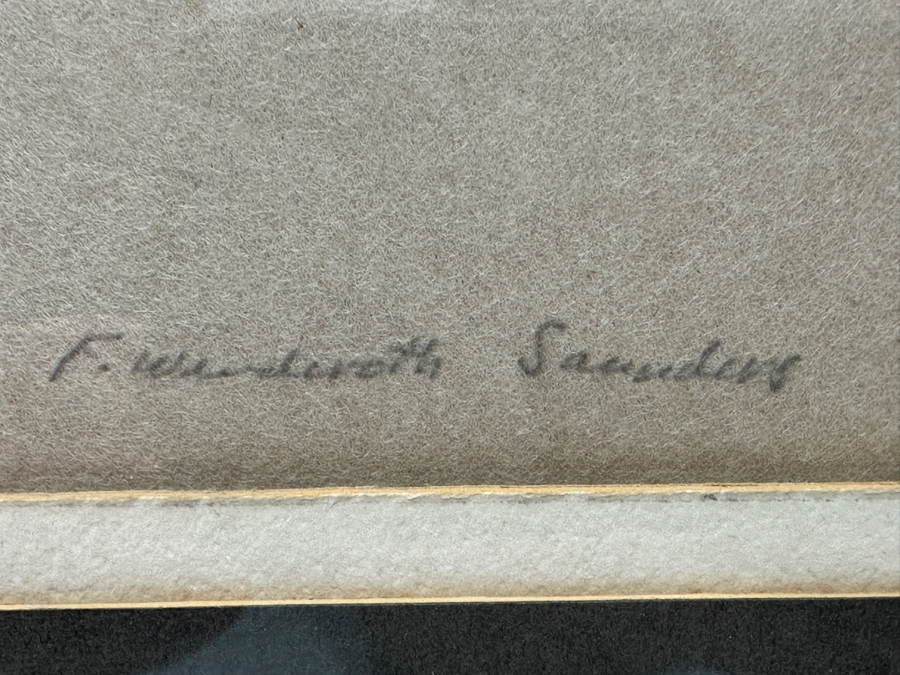 Francis Wenderoth Saunders Woodcut Print Titled 'A Crow's World' Hand Signed By Artist 18 X 11 Framed 25 X 19 [Photo 7]